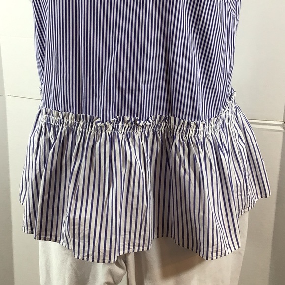 J. Crew mixed stripe sleeveless ruffle top S - Picture 3 of 9